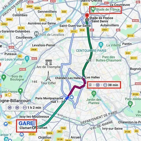 2 Pieces Lumineux Aux Portes De Paris アパート *
